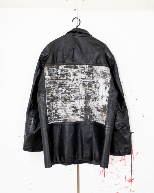 Laser-engraved Leather jacket big back panel