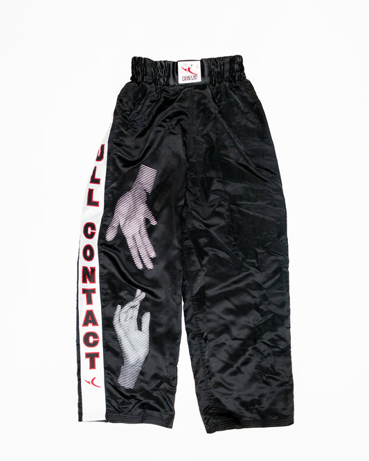 White Floating Hands on black boxing pants - size M/L
