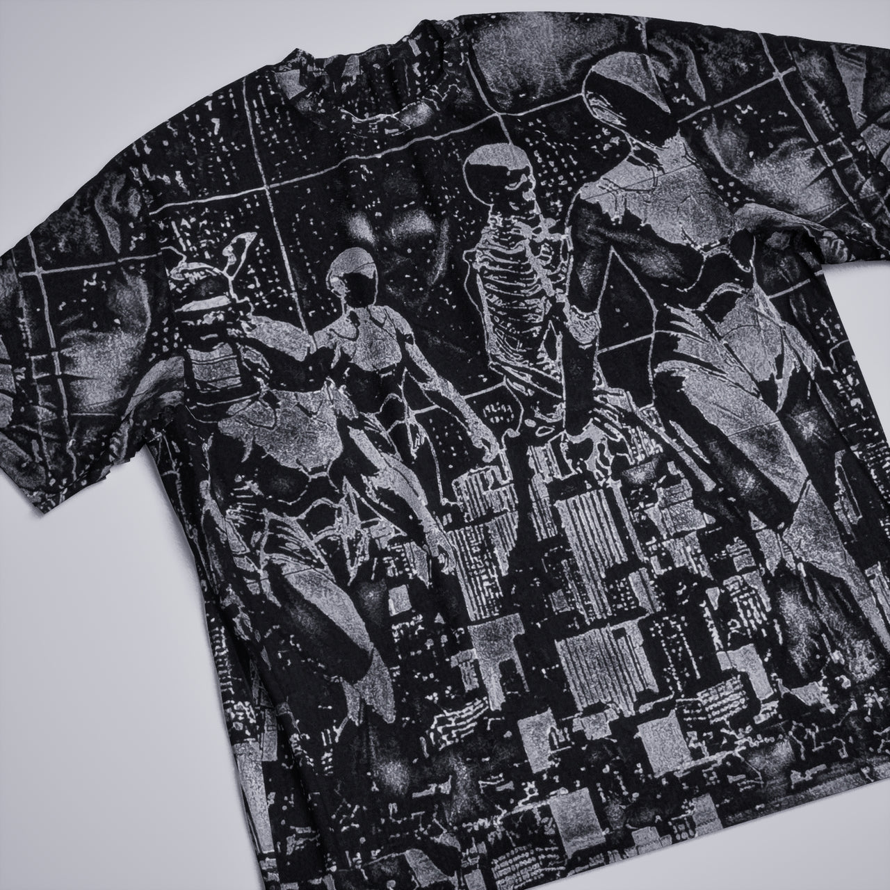 T-shirt peint Robot city - Tailles L->2XL