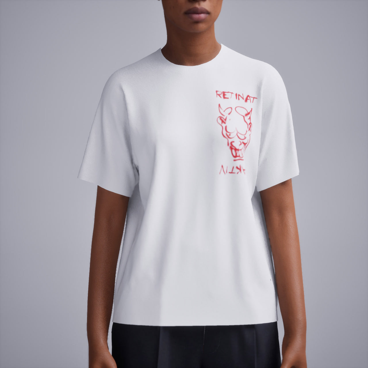 T-shirts Oni peint blanc