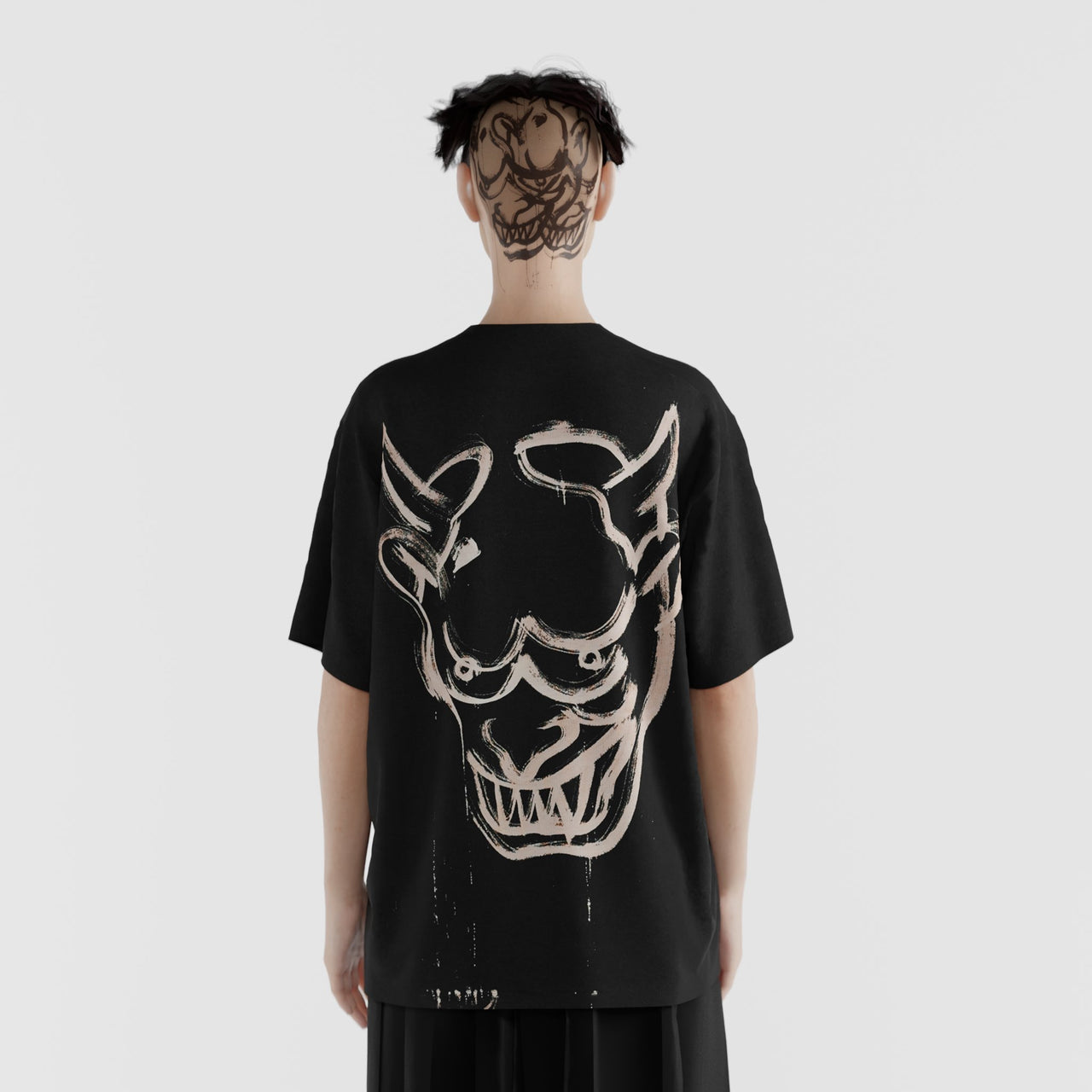 T-shirts Oni peint noir