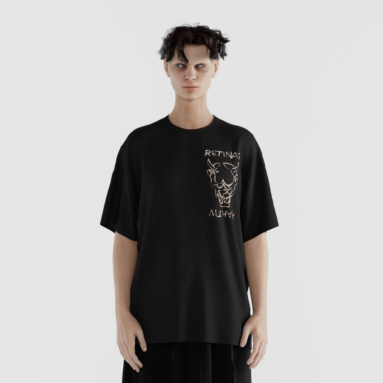T-shirts Oni peint noir