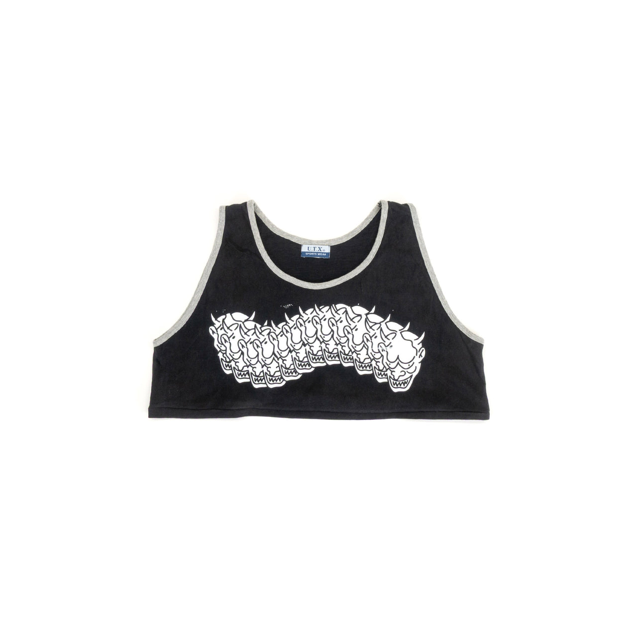 crop top masque oni techno cyberpunk de designer