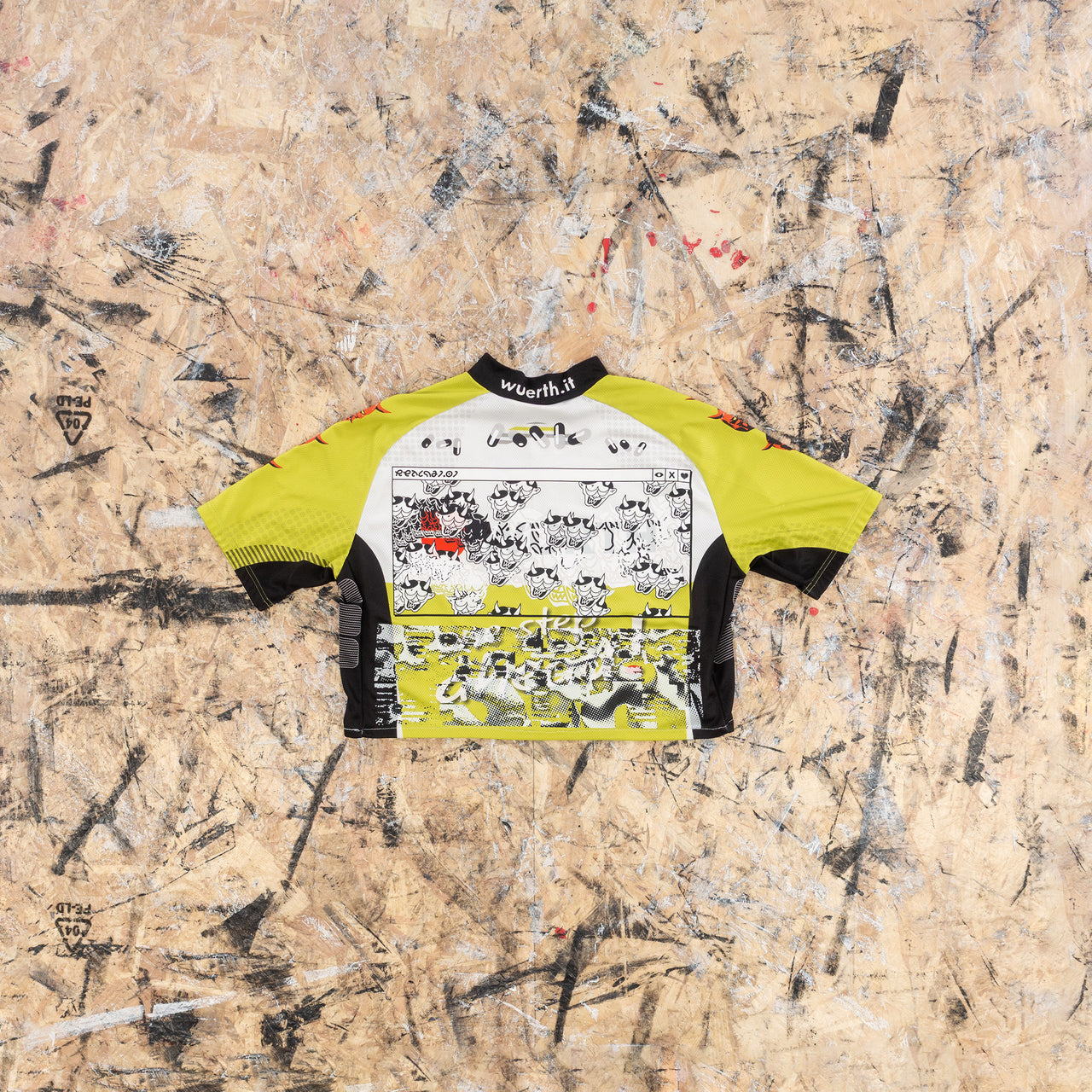 maillot de sport croppé cyclisme numérique en upcycling