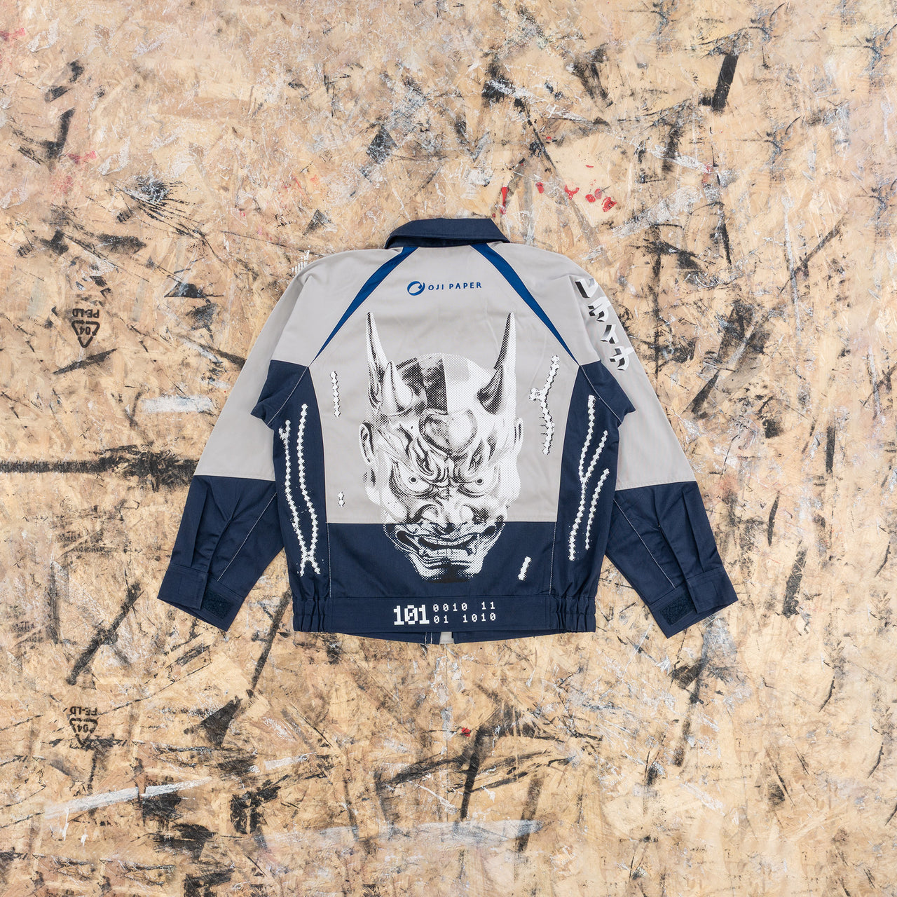 veste de travail workwear japonaise avec masque oni